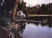 Johnson, Frank Tenney Cove in Yellowstone Park oil on canvas